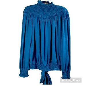 Venus XS High neck, back tie, beautiful long sleeve blouse